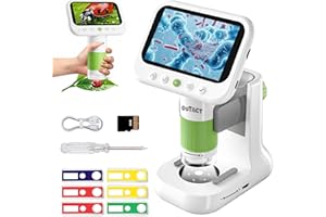 OUTACT Digital Microscope for Kids,4.3" HD Screen Portable Microscope with 8 LED Lights,Educational STEM Science Toys with 8G SD Card for Photo/Video,Birthday Gifts for Boys Girls