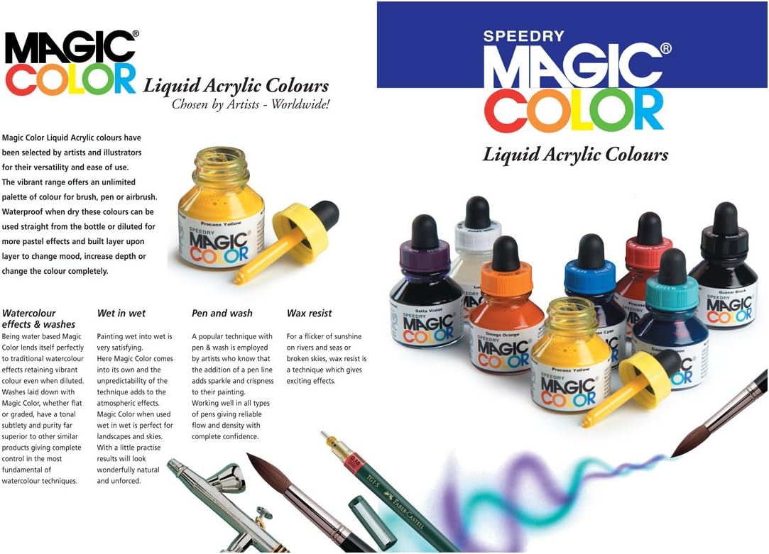 Magic Colour RS420850 Introductory Set 8 Bottles (28ml) of Liquid Acrylic Colour, Multicoloured, 28 ml (Pack of 8) - Image 3