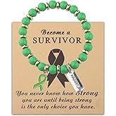 Gzrlyf Liver Cancer Awareness Bracelet Green Awareness Bracelet Lymphoma Cancer Survivor Gift Kidney Disease Lyme Disease Jewelry