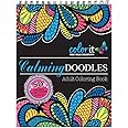 Calming Doodles Adult Coloring Book - Features 50 Original Hand Drawn Anti-Stress Zentangle Designs Printed on Artist Quality