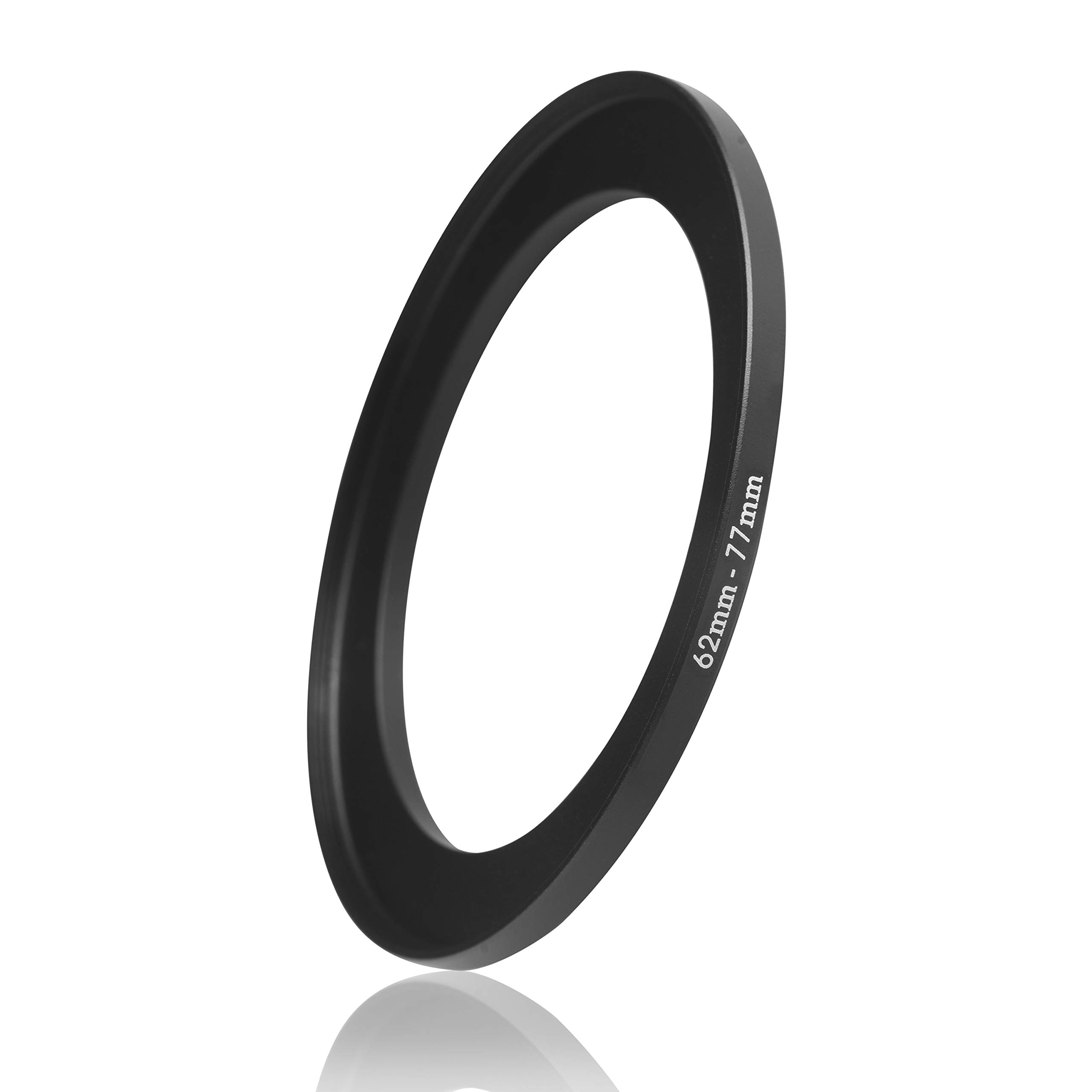 Ares Foto® Step-Up Lens Adapter Ring for Filters, Made of CNC Machined Metal with Matte Black Electroplated Finish (62mm – 77mm)