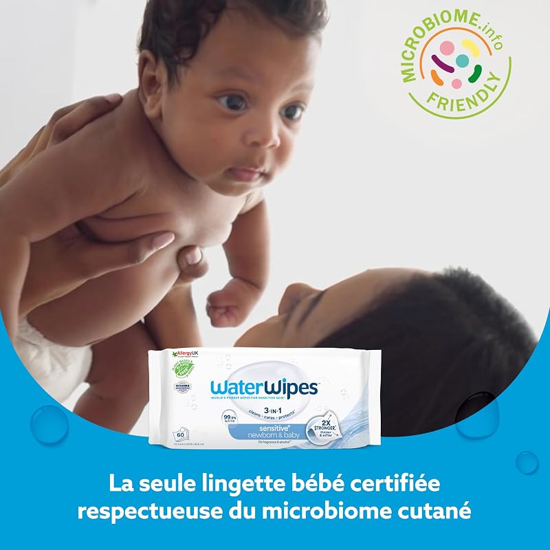 Peau Sensible+ Lingettes Nouveau-Né et Bébé, 9 Paquets