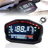 PACEWALKER Universal Modification Motorcycle LED LCD Speedometer Digital Odometer Backlight for 1,2,4 Cylinders for Honda Ducati Kawasaki Yamaha(Professional Installation Required)