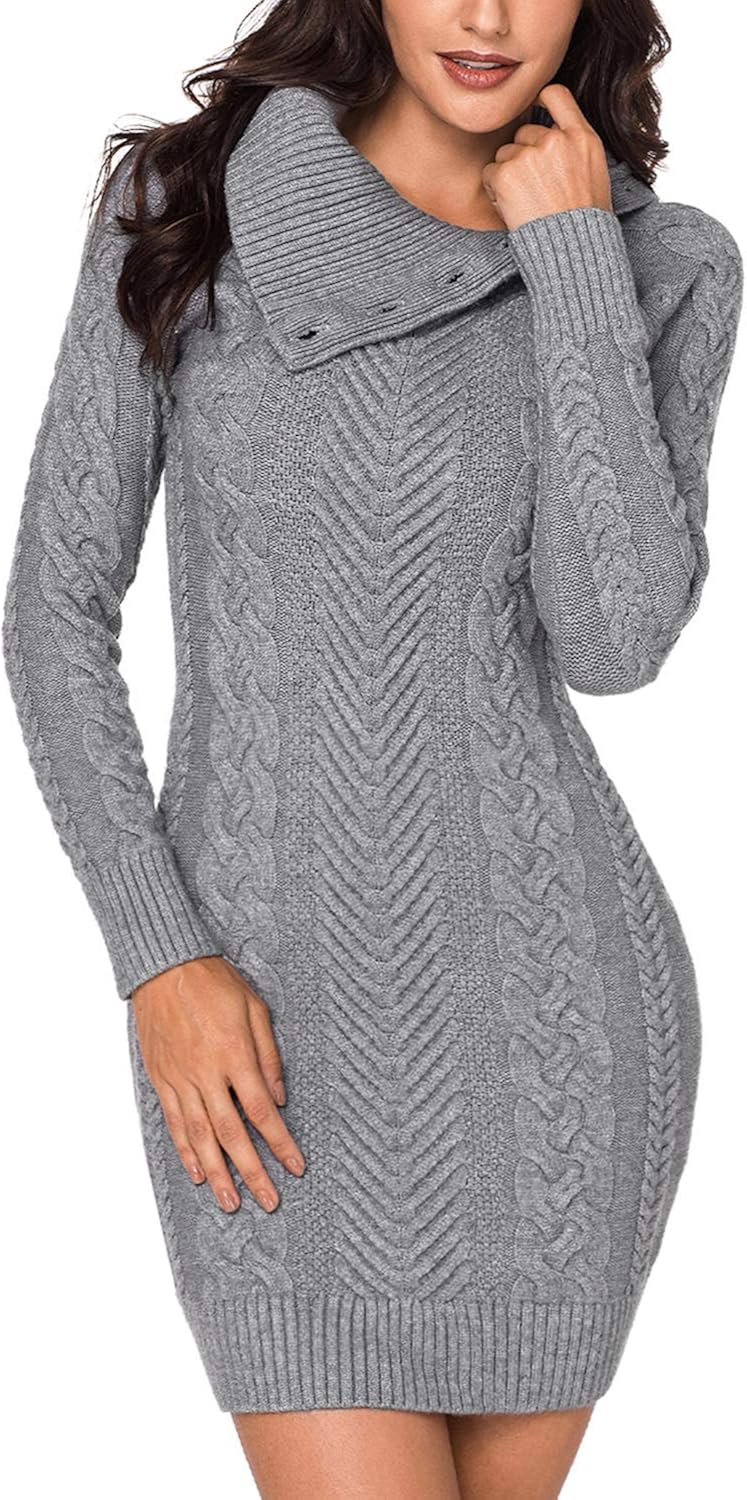 grey cable knit sweater dress