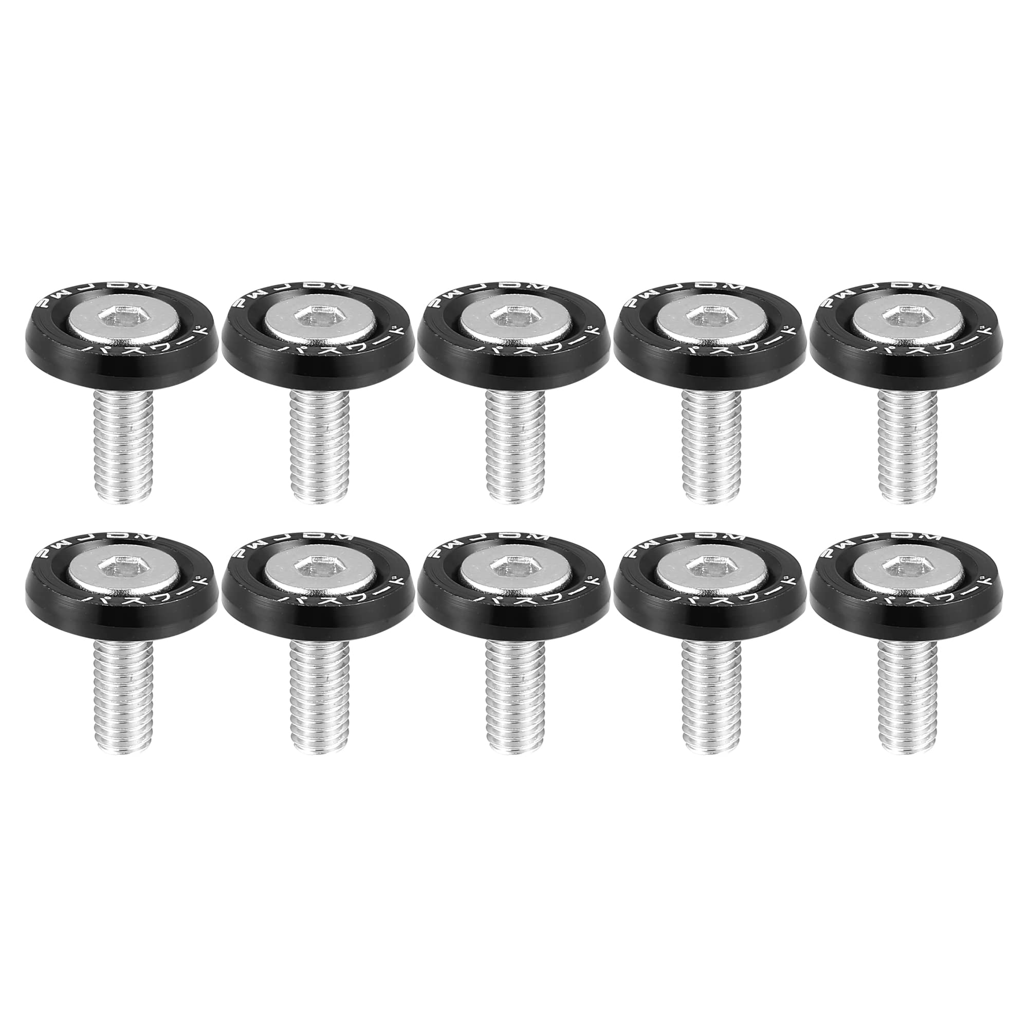 X AUTOHAUX 10pcs Fender Washer Bumper Washer M6 Bolts Engine Bay Dress Black