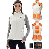 Quilted Heated Vest Women with Battery Pack 16000mAh 7.4V, Warming Heated Vests for Women, Smart Women's Heating Vest