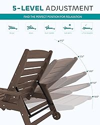 SERWALL Patio Chaise Lounge Chair Set of 2, 5