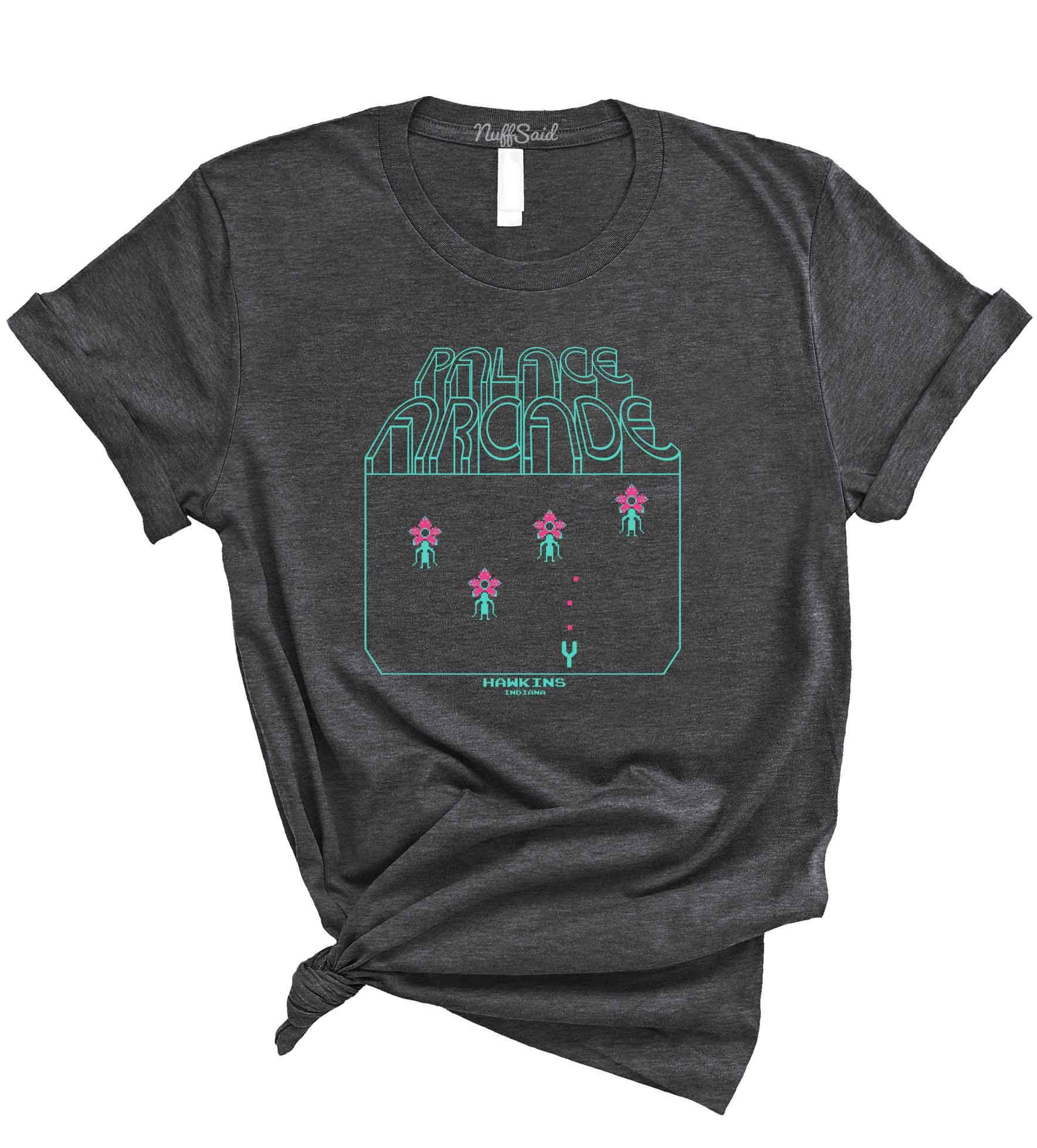  Hawkins Palace Arcade Vintage 80s Gamer T-shirt - Stranger Av Club T - Unisex 
