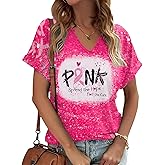 Breast Cancer Awareness Shirt Pink Ribbon Breast Cancer Support Squad Tshirts Cancer Survivor V-Neck Tops
