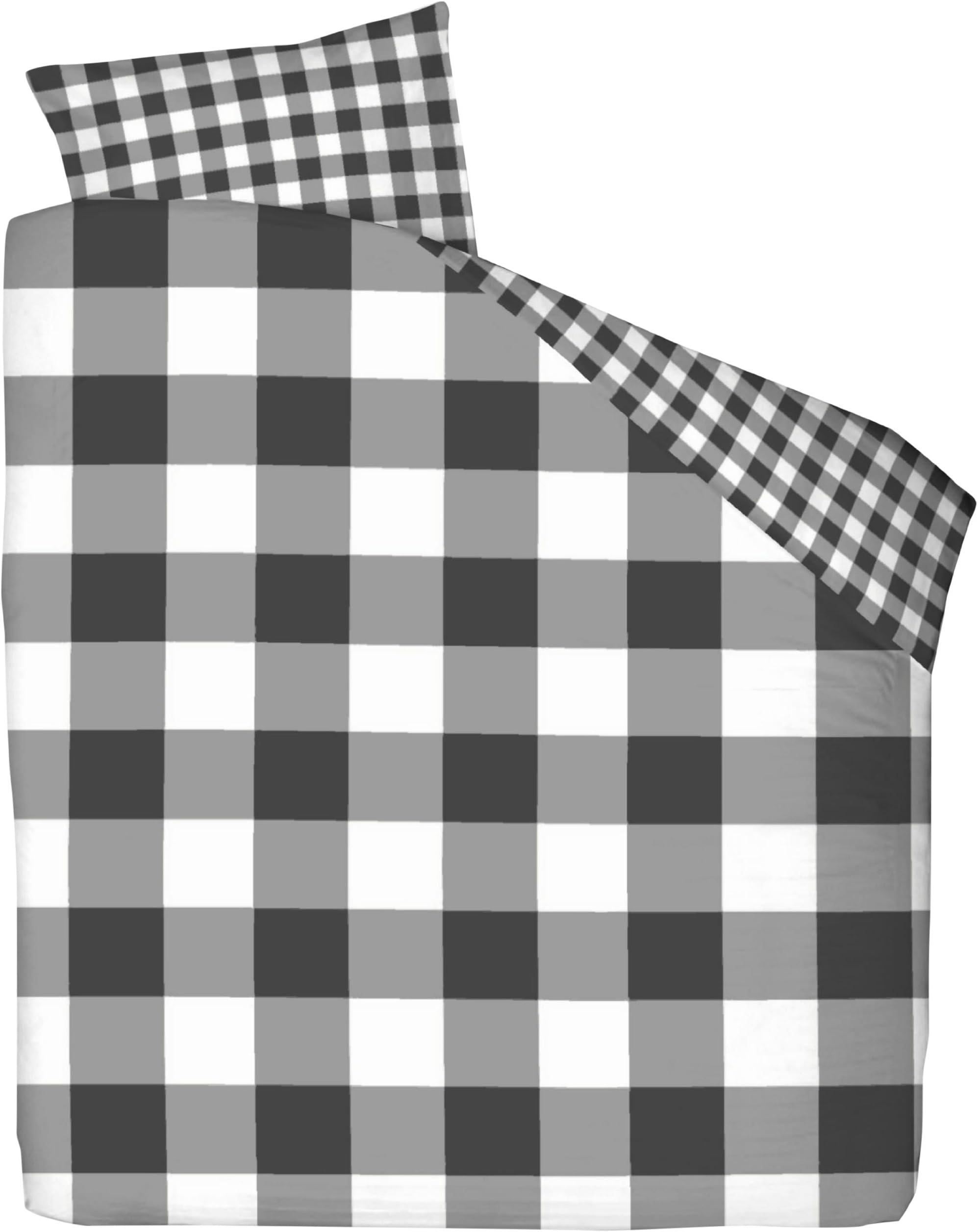 Walra Portland Duvet Cover Set 100% Cotton Anthracite, Cotton, anthracite, 155 cm x 220 cm
