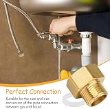 Svalor 1/2 in Female to 3/8 in Male BSP Brass Hex Bushing Connector 2pcs view 3