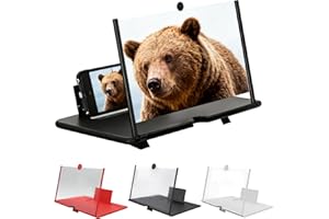 Mobile Phone Screen Magnifier, Screen Magnifier for Smartphone, 3D HD Mobile Phone Screens Amplifierwith Foldable Stand, Suit
