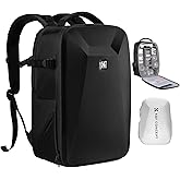 K&F CONCEPT Camera Backpack,Hardshell Photography DSLR Camera Bag with 15-15.6 Inch Laptop Compartment Waterproof Hard Shell Camera Case Compatible with Canon/Nikon/Sony/DJI Mavic Drone