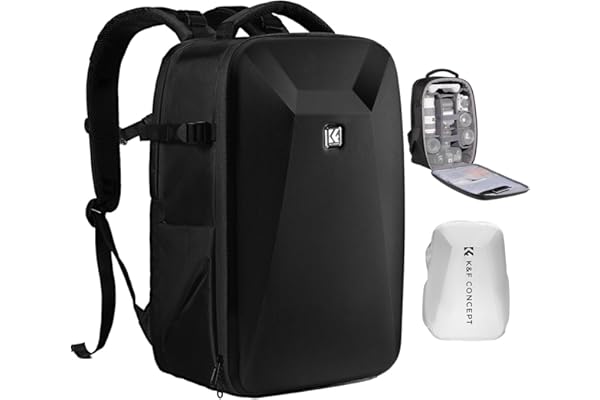 K&F CONCEPT Camera Backpack,Hardshell Photography DSLR Camera Bag with 15-15.6 Inch Laptop Compartment Waterproof Hard Shell Camera Case Compatible with Canon/Nikon/Sony/DJI Mavic Drone