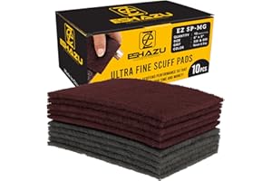 EZ ESHAZU Eshazu General Purpose Scuff Pads, 6" x 9", Box of 10 – Variety Pack - Non-Woven, Reusable, Durable, Ideal for Auto Paint Prep, Metal, Wood, Plastics, and More