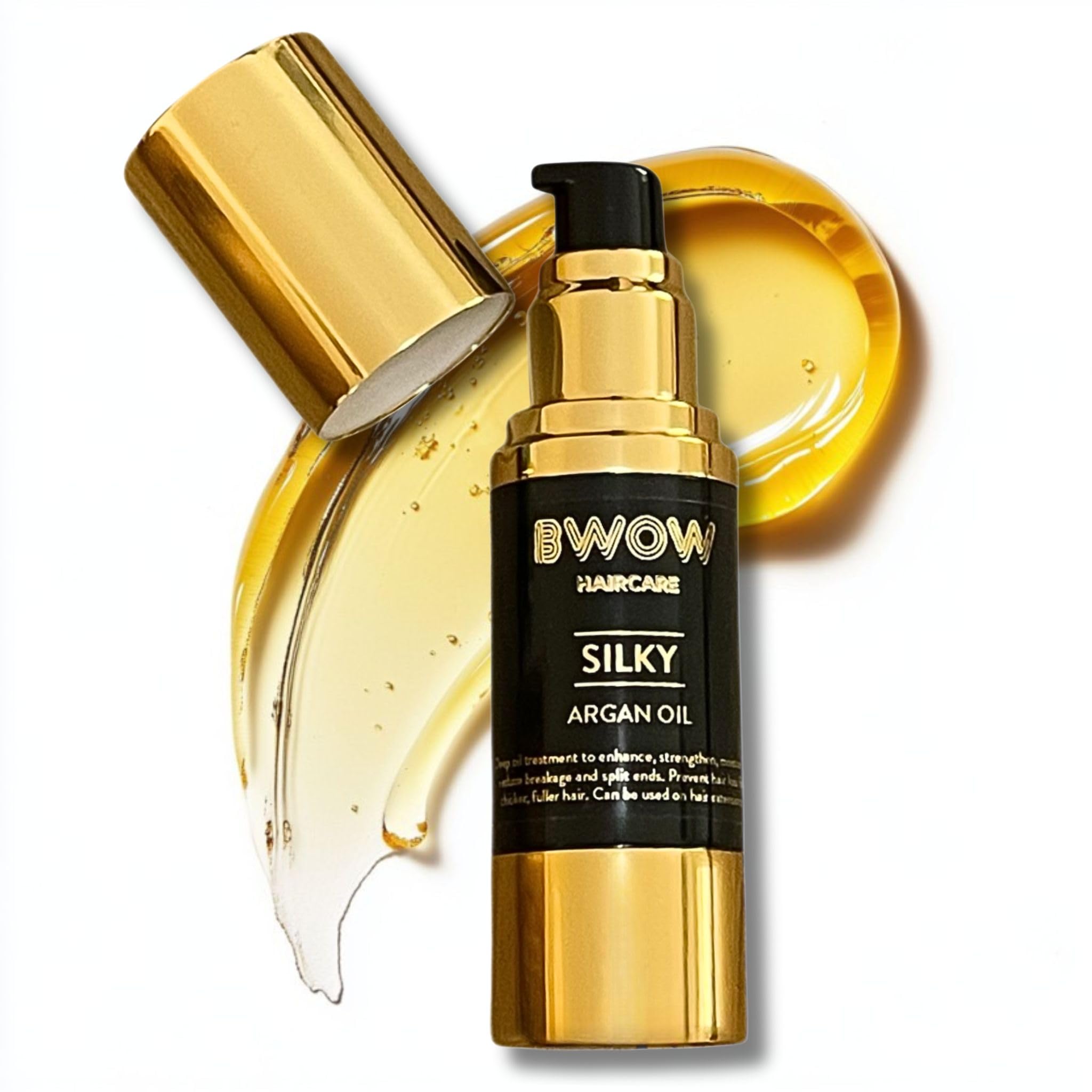 Pure Argan Oil Hair Serum Non-Greasy Rich Fatty Acids Vegan Formula to Repair, Nourish & Smooth Dry, Frizzy Hair, Split Ends, Define Curls, Heat Protect & Add Gloss Safe for All Hair Extensions, 30ml