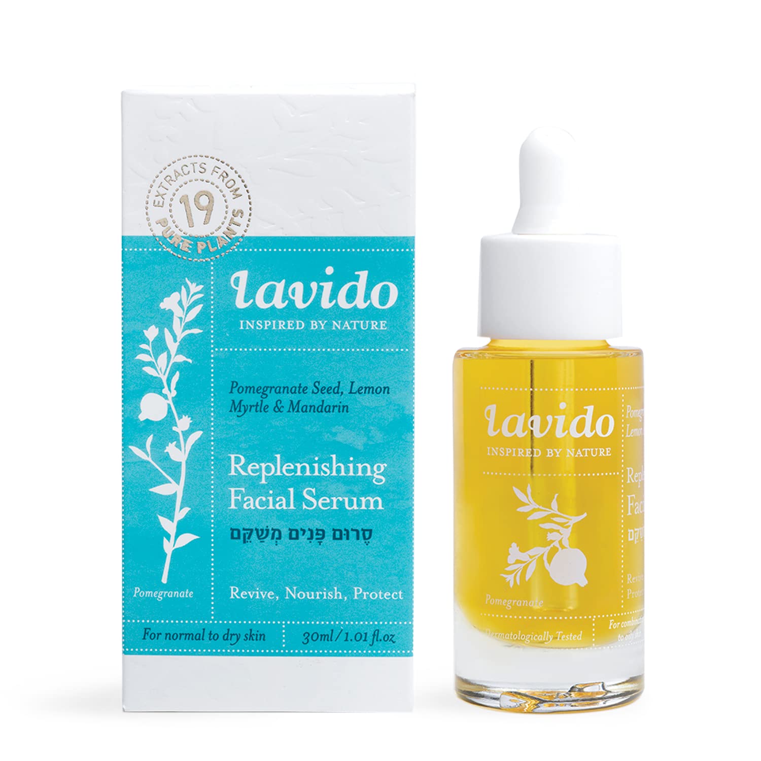 LAVIDO Replenishing Facial Serum, Normal to Dry Skin, Pomegranate Seed, Lemon Myrtle & Mandarin, 30 ml