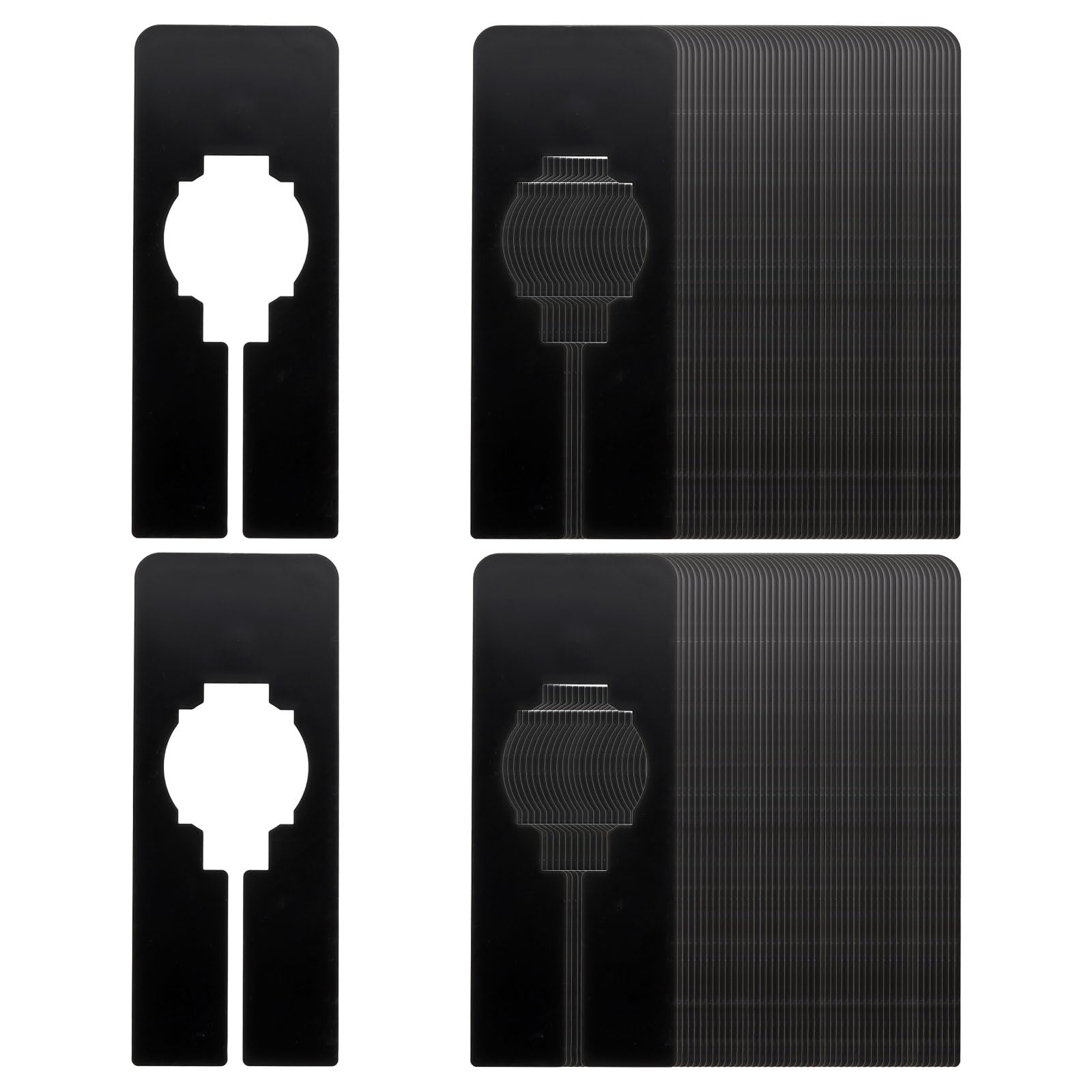 PATIKIL Clothes Dividers for Hanging Clothes, 100Pack Rectangle Closet Clothing Rack Size Divider Blank Labels Sorting Rectangular Separator for Closet, Black