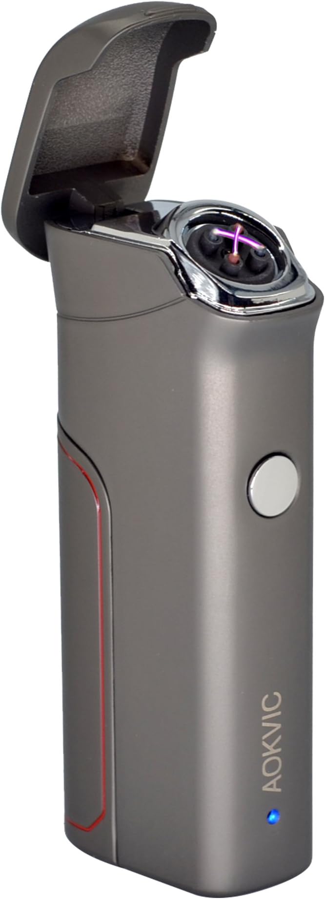 Aokvic Lighter USB Rechargeable Windproof Flameless Arc Lighter 800 mAh Long Battery Life (Gray)