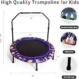 Siairo Purple Mini Kids Trampoline 36 Inch Foldable Bungee Rebounder Adjustable view 7