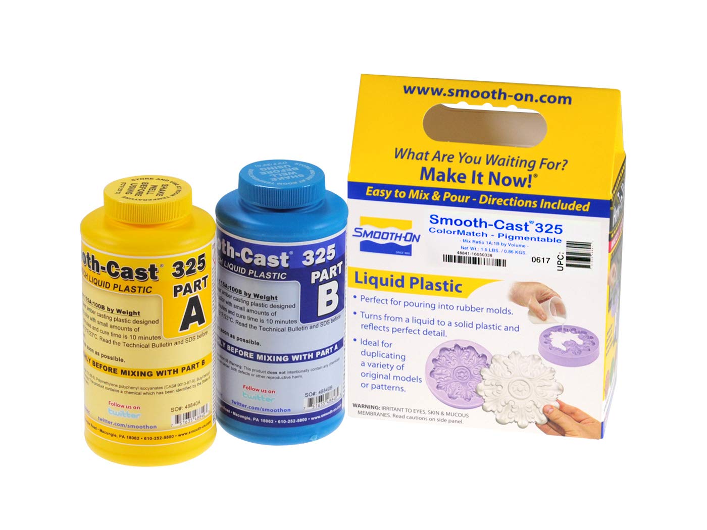 Cast 325 suave -encendido - Resina de plástico líquido de ultra baja viscosidad - Amber transparente - Cinta Unidad