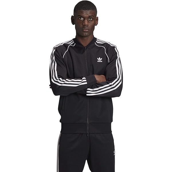 adidas Originals Men's Graphics Y2K Track Top Black/Orange Rush X