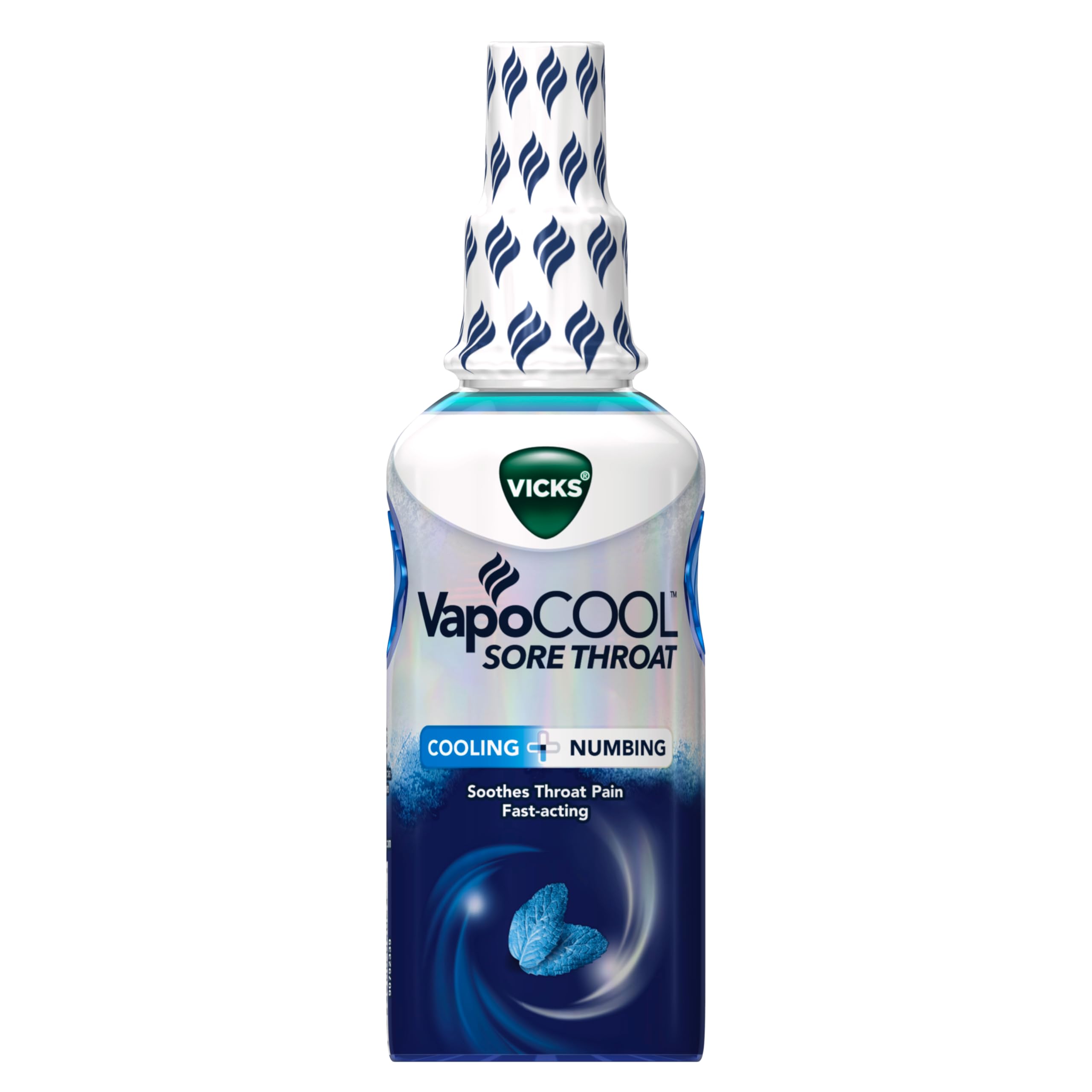 Vicks VapoCOOL Sore Throat Spray, Powerful Sore Throat Numbing Relief, Soothes Throat Pain, Fast-Acting, with Benzocaine & Menthol - Oral Anesthetics, Winterfrost Flavor, 6 FL OZ