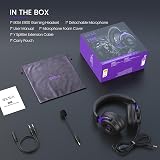 EKSA E900 Wired Gaming Headset Purple – 50mm Driver, Detachable Mic, view 7