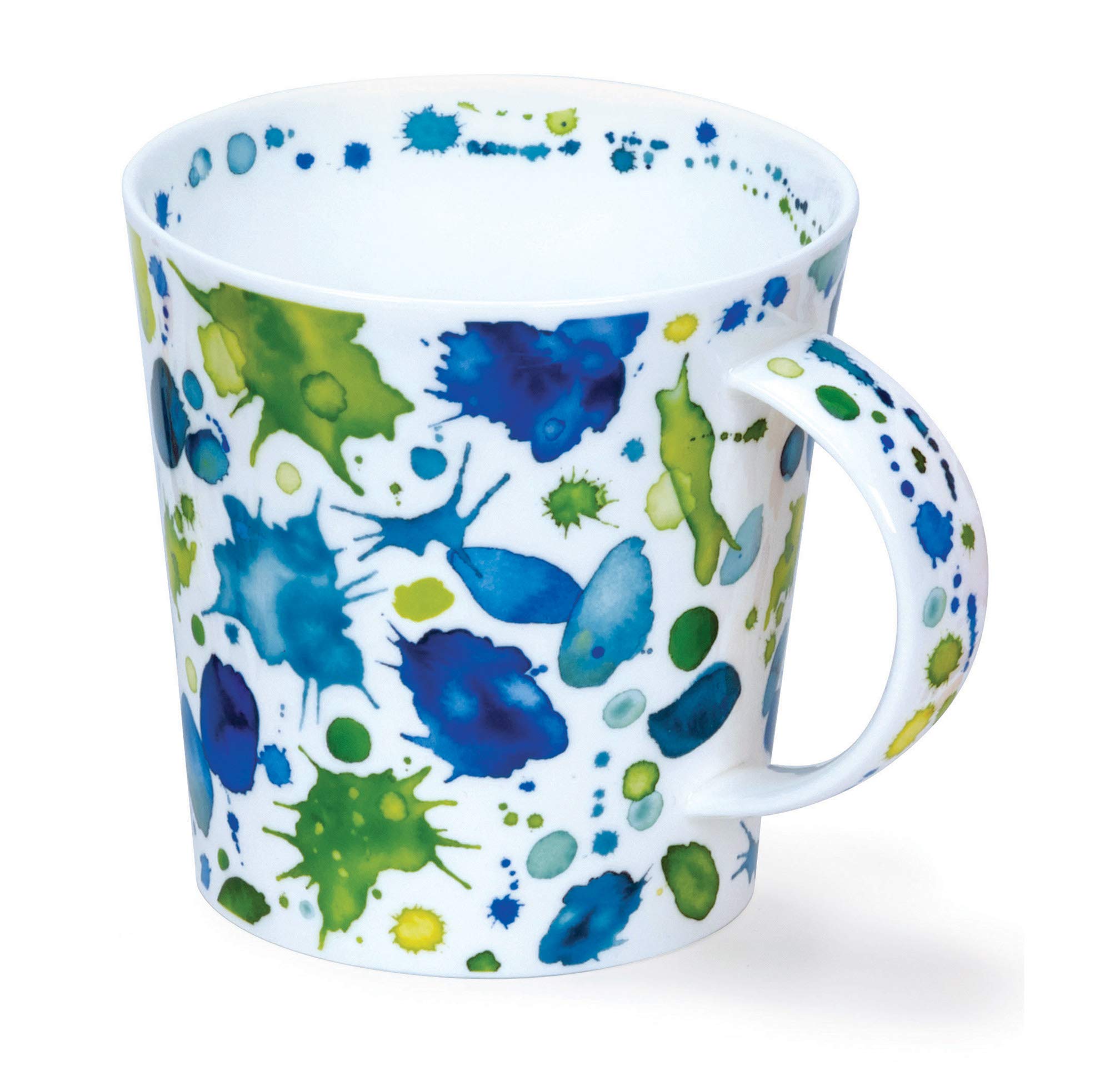 Dunoon Fine Bone China Mug Made in England Cairngorm Shape Whoops Pattern 480ml Dishwasher Safe (Green)