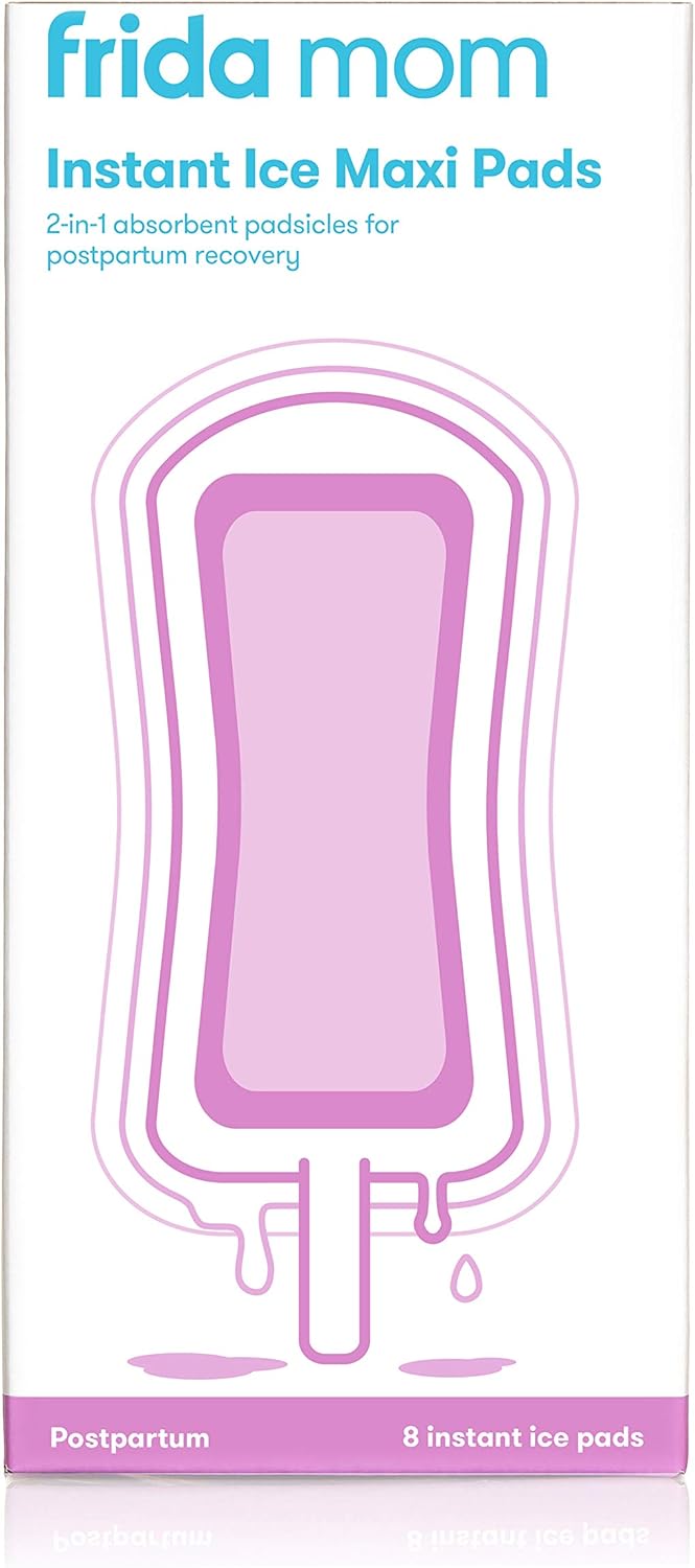 Frida Mom 2-in-1 Postpartum Absorbent Postpartum Perineal Ice Maxi Pads | Instant Cold Therapy Packs and Absorbent Maternity Pad in One Ready-to-use Padsicle for After Birth: Health & Personal Care