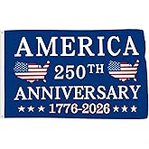 Probsin 250 Anniversary Flag 3x5 Ft America 250th Anniversary 1776-2026 American Map Patriotic Yard Signs Party Supplies Hanging Decor for Room House Welcome Photo Backdrop with Brass Grommets