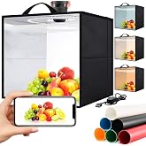 Heimekite Light Box,Light Box Photography,16"x16"Photo Box,Photo Light Box | Product Photography Light Box with CRI >95,120 LEDs Lights,6 Photo Backdrops for Product Display