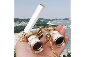 Yourelexit® Opera Glasses Binoculars Lorgnette Theater Optical Glasses Mini Compact Lightweight Built-in Foldable Adjustable Handle with Neck Chain Vintage Adults Kids Women in Musical Concert Cinema