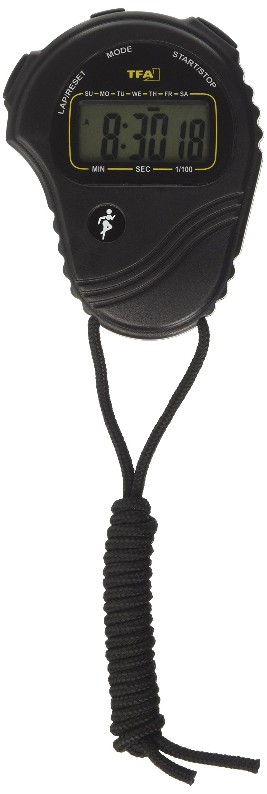 TFA 38.2029 Digital Stopwatch, Black