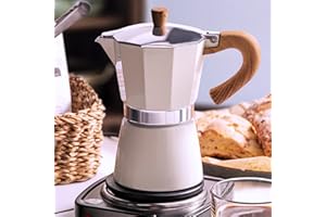 CONYEE Coffee Pot, Moka Pot Italian Coffee Maker 6 cup/10 OZ Stovetop Espresso Maker for Gas or Electric Ceramic Stovetop Camping Manual Cuban Coffee Percolator for Cappuccino or Latte