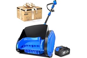 CPOIUM Electric Cordless Snow Shovel, 14.4-Inch | 24V | 5.0Ah Brushless Cordless Snow Blower with Battery and Charger, 26ft Throwing Distance, 5000RPM/Min, Snow Removal for Driveway/Steps/Patio/Sidewalk