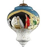 Inner Beauty 1812016 Nativity Hand Painted Blown Glass Ornament