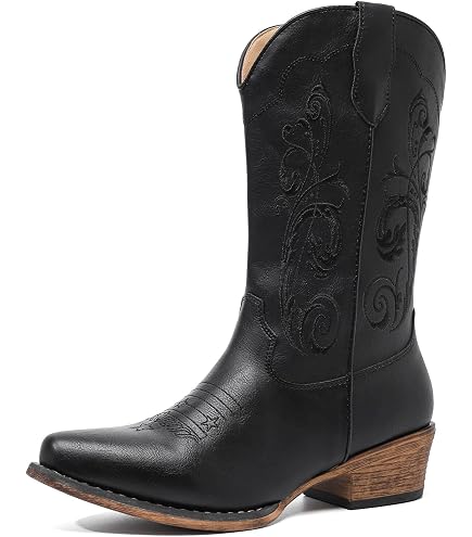 Amazon.com | HPSOM Cowboy Boots For Women Rivet Vintage Elements