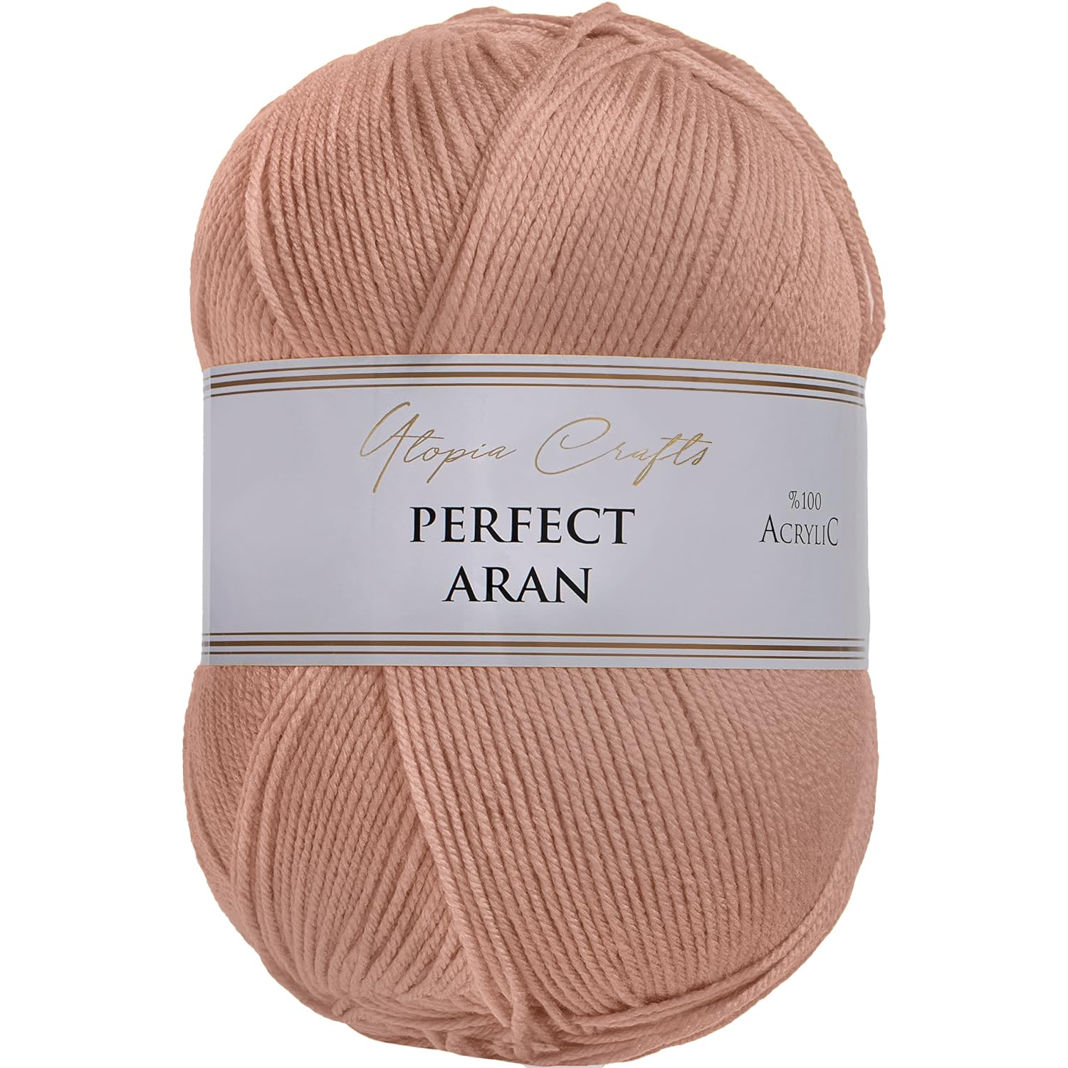 Utopia Crafts Aran Knitting and Crochet Yarn, 400g (Powder Pink) — image 1