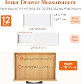 Lifewit 12 Pack Drawer Dividers 6 High Adjustable 13.5-22 Inches view 2