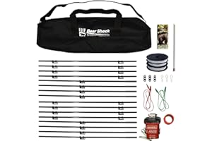 UDAP CF4 Bear Shock Electric Fence for Camping – Portable Bear Deterrent Kit with Carry Bag, Rechargeable Fence System for Tents, Hiking, Backpacking, Survival Gear, Wildlife Protection, Easy Setup