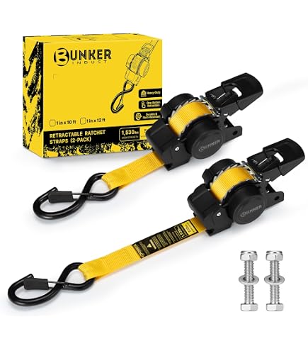Retractable Ratchet Straps For 2015-2025 Ford F150 – Self-Retracting Tie-Down Set (2-Pack)