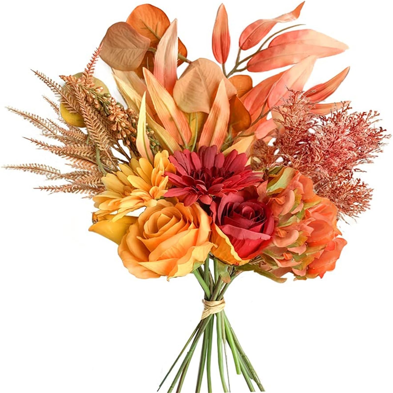 Weldomcor Artificial Flowers Hydrangea Artificial Plants Fake Flowers Decoration Silk Flowers Artificial Flower Bouquet Artificial Flower Arrangements Wedding Room Decoration Autumn Red