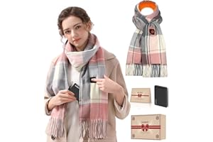 NABEKE Heated Scarf for Women Rechargeable, Electric Heating Scarf with 3 Temperature 5000mAh Battery