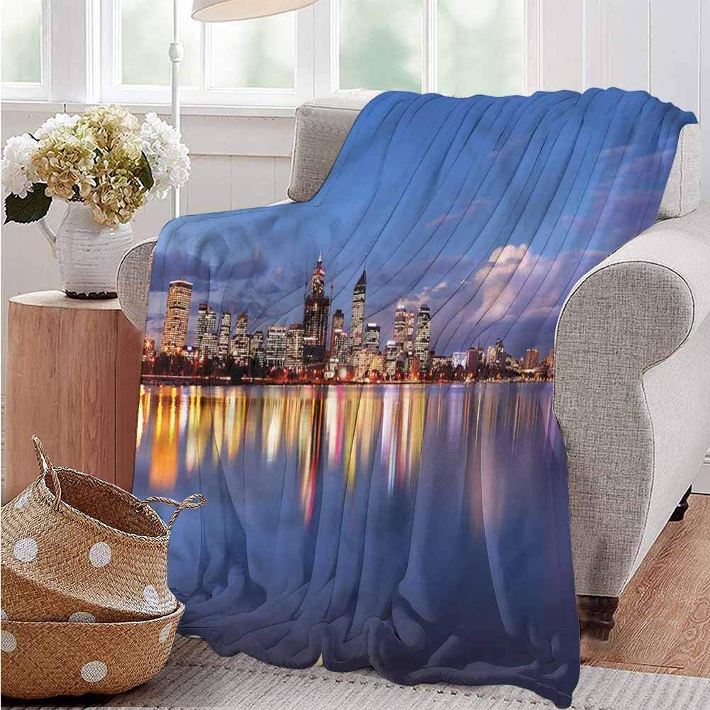 Luoiaax Modern Rugged or Durable Camping Blanket Western Australia at Night Warm and Washable W60 x L50 Inch