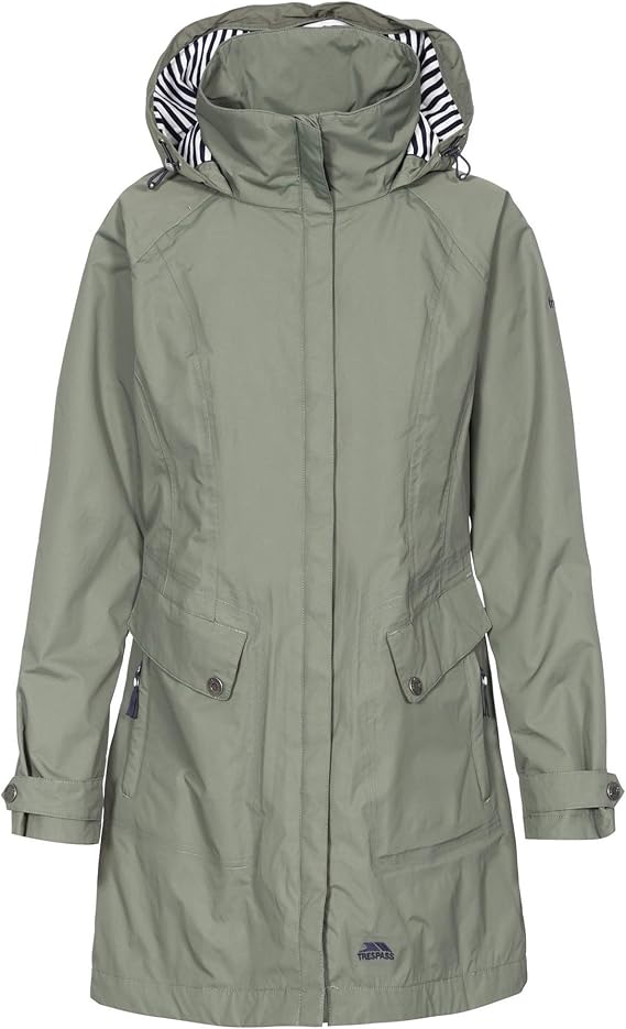 Trespass Women's Rainy Day Waterproof Rain Jacket with Concealed Hood Amazon.co.uk Clothing