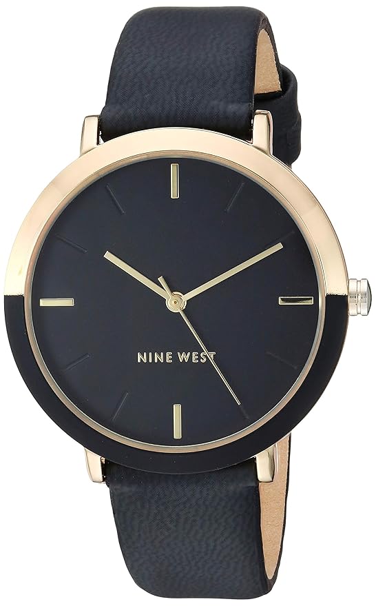 Buy Nine West Women's GoldTone and Black Strap Watch, NW/2346GPBK