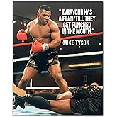 AMERICAN LUXURY GIFTS Mike Tyson Poster – Everyone Has A Plan Until They Get Punched In The Mouth – 8x10 Boxing Wall Art for Home Gym Decor & Man Cave – Motivational Sports Pictures for Men