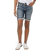 Silver Jeans Co. Womens Suki Mid Rise Curvy Fit Bermuda Short
