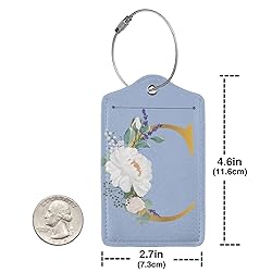 2 PCS Flower Lette C Luggage Tag for Suitcases